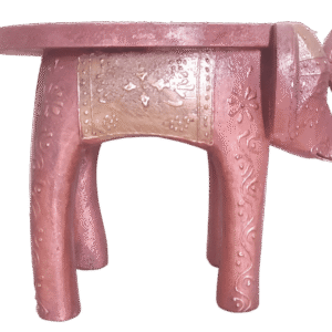 Rajasthani wooden elephant stool metallic color