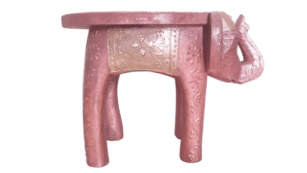 Rajasthani wooden elephant stool metallic color