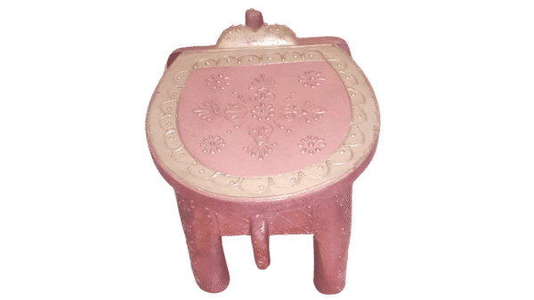 wooden elephant stool metallic color