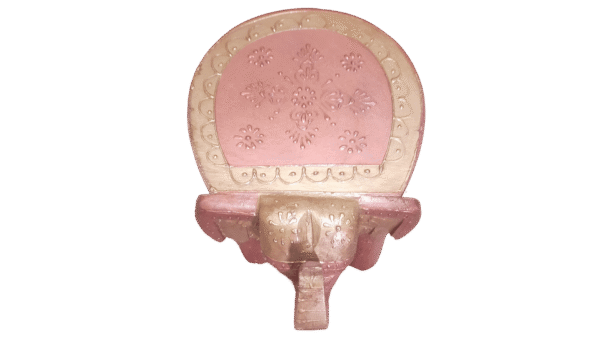 wooden elephant stool metallic color